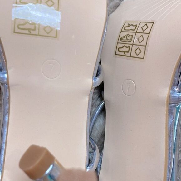 Allegra K Silver Open Toe Ankle Strappy Stiletto Heel Sandals Holiday Party Shoe - Picture 9 of 15